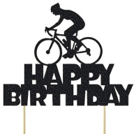 Topper Happy Birthday rower kolarz urodziny dekoracja tort sportowy
