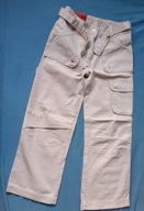 NOWE - beżowe materiałowe spodnie dziewczęce 128