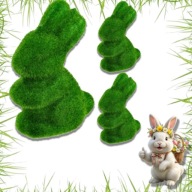 FIGURKA ZAJĄC WIELKANOCNY 3X FLOKOWANY DEKORACJA OZDOBA NA KOSZYK ZIELONY