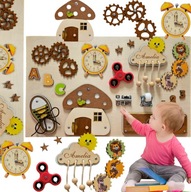 Tablica Manipulacyjna Montessori Sensoryczna Duża XL Edukacyjna IMIĘ gratis