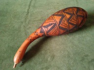 Piękna stara ręcznie zdobiona tykwa - duża 38 cm.