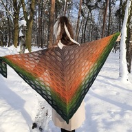 Piękny szal chusta ombre robiony ręcznie 170x87 cm