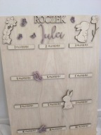 Tablica roczkowa na zdjęcia z ramkami - wzór zajączek