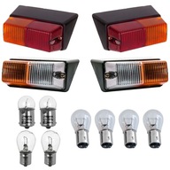 Zestaw lamp bocznych i tylnych aluminiowych T-25 lewa + prawa żarówki