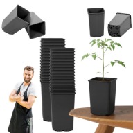 DONICZKI DO ROZSADY DONICZKA NA ROZSADY KWADRATOWE PLASTIKOWE ZESTAW 25 SZT