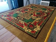 AKSAMITNY PLUSZOWY SECESYJNY KILIM KAPA NARZUTA FRĘDZLE 140 x 192 K1