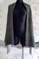 KARDIGAN SWETER NARZUTKA KOLOROWY OMBRE SZARY MAXI miły ciepły jesieniara