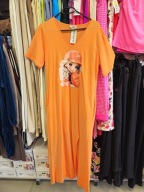 Sukienka M/L/XL pomarańczowa z laleczką, długa, Italy !!!