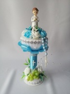 Kielich Pamiątka Komunia Chłopiec Klęczący W Bieli – Róże Piankowe