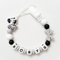 Zawieszka do smoczka silikonowa z imieniem chłopiec