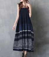 BOHO SUKIENKA MAXI jeansowa z haftem orientalna