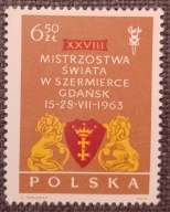 Polska Fi 1262** XXVIII Mistrzostwa Świata w Szermierce 1963r klaser nr 80