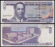 BNB - FILIPINY 100 Piso 2009 DJ 777777 # SOLID NUMBER # P194b # UNC