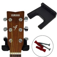 Czarny uchwyt ścienny na gitarę – nowoczesny wieszak + kołki montażowe