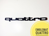 EMBLEMAT ZNACZEK NAPIS LOGO QUATTRO NA GRILL DO AUDI CZARNO SREBRNY