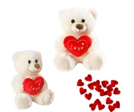 MIŚ PLUSZOWY BIAŁY Z SERCEM IDEALNY PREZENT NA WALENTYNKI