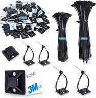 DA38 Zestaw Fohirey 400 opasek 120/150 mm + 200 klipsów kablowych czarny