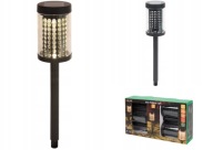 3x LAMPA SOLARNA OGRODOWA LED WBIJANA SŁUPEK LATARNIA CIEPŁA BIEL CZUJNIK