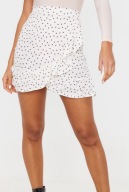 PRETTYLITTLETHING KOPERTOWA SPÓDNICZKA SPÓDNICA MINI KROPKI 32 XXS