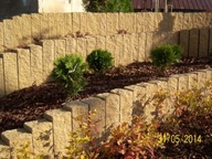 Palisada łupana, cegła, obrzeże 30x11x10 Bia./Żół.