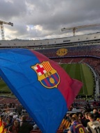 Flaga FC Barcelony z meczu z Newcastle (UEFA CL 18.03.2026)