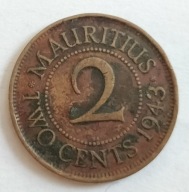moneta Mauritius 2 cent 1943 Jerzy VI