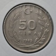 *TURCJA [0086]*50 Lir (Lira)1985 (Lira turecka) Rośliny Gałąź oliwna Kłosy