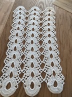 Obrus serwetka bieżnik szydełkowe rękodzieło wąski biały regulowany 26x56