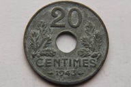 20 CENTIMES 1943 R. FRANCJA - CN105