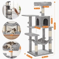 Drapak dla kota 143cm Wielopoziomowy Wieża Legowisko Słupek do Drapania