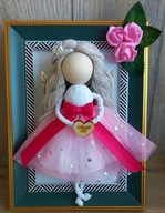 Aniołek w ramce - makrama