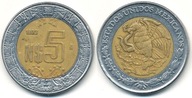 Meksyk 5 Pesos - 1993r Bimetal ... Monety