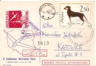 PRZESYŁKA SZYBOWCOWA -karta ozdobna -stemple nalepka -obieg 1963 rok