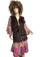 KAMIZELKA naturalne futro z norek 36