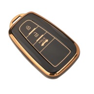 Czarno-złote etui na kluczyk TOYOTA Corolla CHR RAV4 Yaris – 3 przyciski