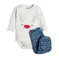 Cool , Komplet niemowlęcy, Body z długim rękawem, półśpioch renifer 68