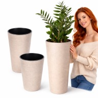 DONICZKA OGRĄGŁA DONICA OGRODOWA DOMOWA WYSOKA 57CM OSŁONKA NA KWIATY WKŁAD