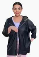 Kurtka - narzutka - bluza z kapturem z mięciutkiej ekoskóry r. 48/50