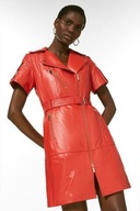 Sukienka KAREN MILLEN czerwona skórzana r. 38