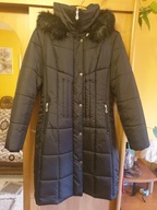 Elegancka kurtka damska Bonitex 46 długa pikowana ocieplana z kapturem