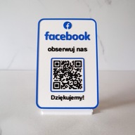 Stojak z kodem QR Obserwuj nas na Facebook tabliczka druk 3D