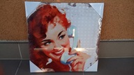 obraz kobieta z telefonem pin-up