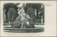 Palermo. Villa Giulia col "Genio di Palermo" - Stengel 1899 Litho