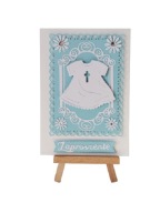 ZAPROSZENIA CHRZEST ŚWIĘTY CHŁOPIEC – SZATKA C6 BIEL – BŁĘKIT