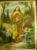 Św. Teresa Oleodruk chromolitografia obraz