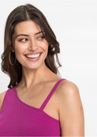 24336 BLUZKA TOP DAMSKI bawełniany ASYMETRYCZNY KOLOR FUKSJA 40/42