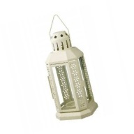 LAMPION LATARNIA LATARENKA NA ZEWNĄTRZ / WEWNĄTRZ KREMOWA