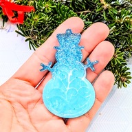 Zawieszka Bałwan Ozdoba Choinkowa Handmade Premium Brokat Błękit 3 sztuki