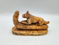 STARA bardzo ładna figurka Wilk walczy z Wężem - kolekcjonerska Peru