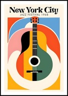 A2 PLAKAT MUZYCZNY MUZYKA NEW YORK CITY JAZZ FESTIVAL GITARA INSTRUMENT